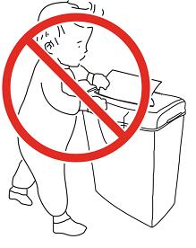 Never allow children to operate a paper shredder