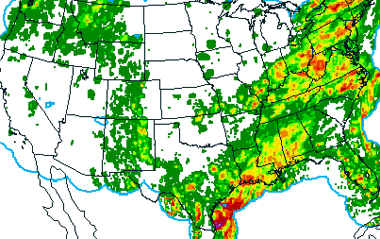 WRF forecast model map of the US