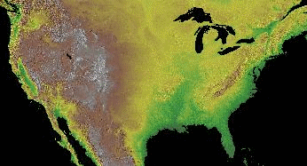 Topographic image of the United States