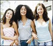 Photo: Three teenage girls