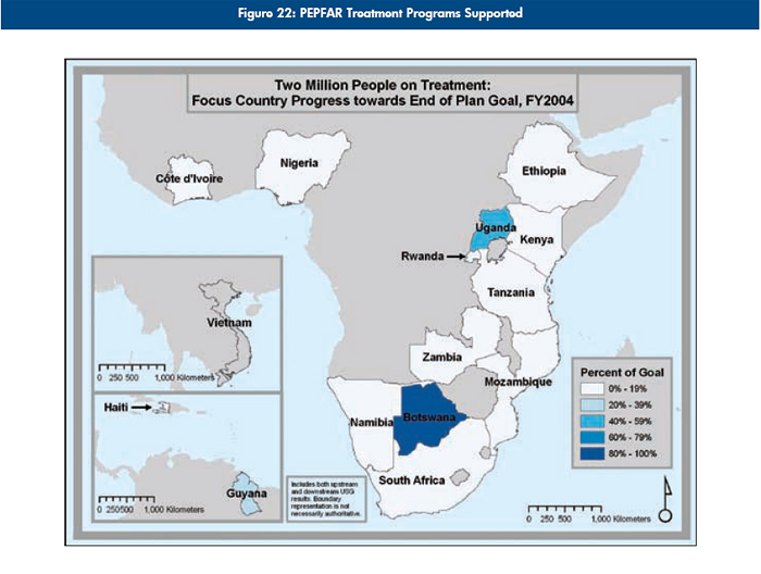 Figure 22: PEPFAR Treatment Programs Supported, FY2004