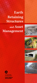 Cover of FHWA's Earth Retaining Structures and Asset Management brochure.