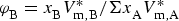 print -r '$\varphi_{\rm B} = x_{\rm B} V_{\rm m,B}^* /\sum x_{\rm A} V_{\rm m,A}^*$' | t2g 130