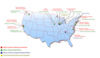 DOE Office of Science Facilities Map