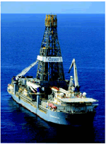 The drill ship Discoverer Deep Seas used LANL technology to drill Tonga, the deepest well ever drilled in the U.S. Gulf of Mexico. Photo courtesy of Chevron