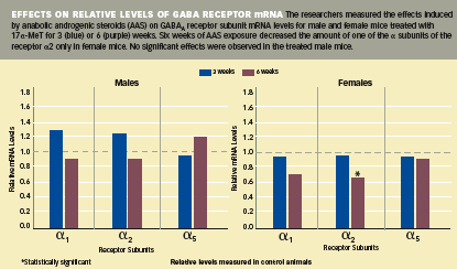 EFFECTS ON RELATIVE LEVELS OF GABA RECEPTOR mRNA - Graphic