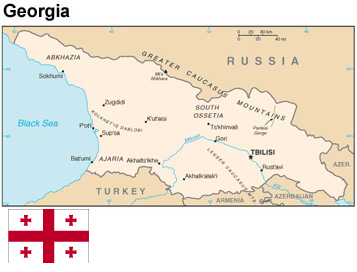 Map and flag of Georgia