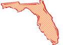 Stylized graphic representation of a map of the state of Florida