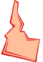 Stylized graphic representation of a map of the state of Idaho