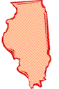Stylized graphic representation of a map of the state of Illinois