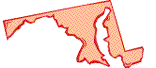Stylized graphic representation of a map of the state of Maryland