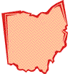 Stylized graphic representation of a map of the state of  Ohio