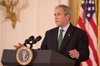 On Tuesday, April 29, 2008, the White House celebrated National Volunteer Week in the East Room.  President Bush welcomed the attendees, saying, 
