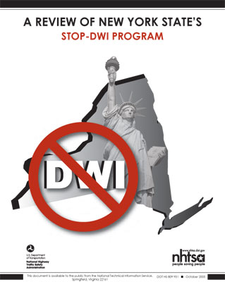 cover graphic - shows title with state map outline and statue of liberty and  no-dwi symbol
	
