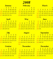2008 calendar