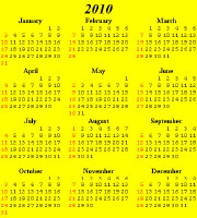 2010 calendar