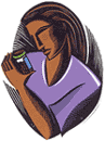 Image of a woman reading the label on a pill bottle