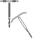 A drawing of an IUD