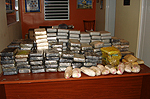 Table full of seized cocaine