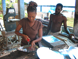 Samantha Brown obtained a small loan to expand her and her husband's business producing and selling tin products.