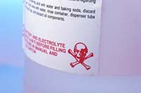 Warning label on chemicals