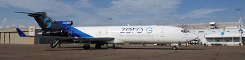 zero-g plane at Ellington