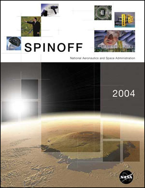 Spinoff magazine cover montage illustrating several of the many contributions made by NASA during the Centennial of Flight 