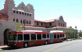 Rapid Ride bus in front of Alvarado Transportation Center