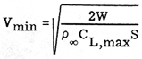 minimum flight velocity equation