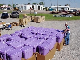 Sunflower RC&D stages tornado relief supplies  (NRCS photo -- click to enlarge).