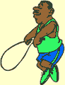 Image of a man jumping rope.