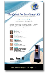 Quest for Excellence XX Conference Brochure Cover links to PDF file.