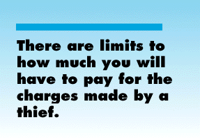 There are limits to how much you will have to pay for the charges made by a thief.