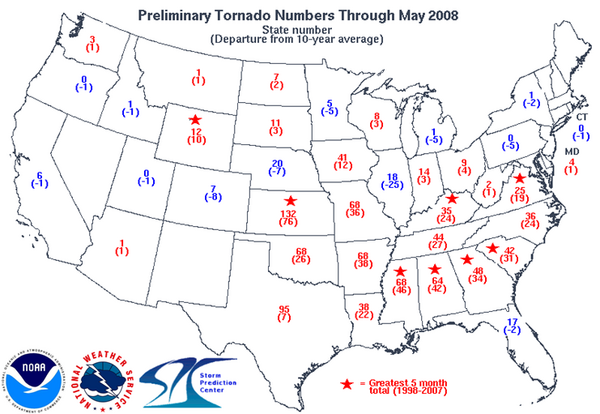 Tornado Numbers Map