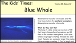 front page of Kids' Times for Blue Whale