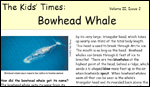 front page of Kids' Times for Bowhead Whale