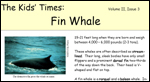 front page of Kids' Times for Fin Whale