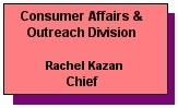 Consumer Affairs & Outreach Division - Rachel Kazan Chief