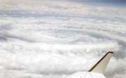 The eye of Hurricane Edouard as viewed from NOAA’s Gulfstream-IV jet