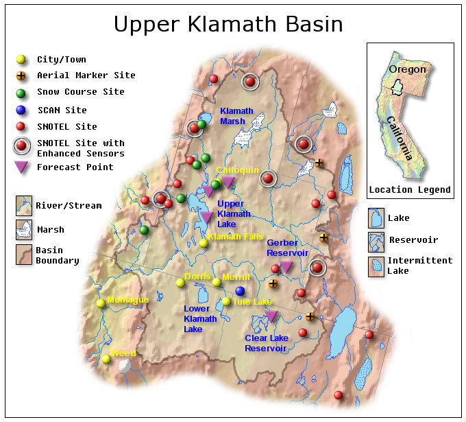 Map of the Upper Klamath Basin