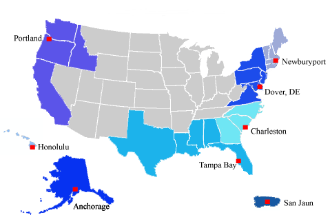 Map of US with Councils
