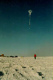 An ozonesonde launch at the South Pole