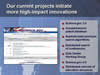 Our current projects initiate more high-impact innovations.  Link to larger image.