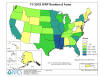 U.S. map showing the number of WRP acres enrolled in FY2004, by State.