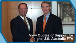 USTR Portman with Australian Trade Minister Mark Vaile in Paris on May 2, 2005 before the OECD Trade Meetings (USTR File Photo)