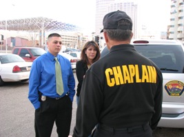 Chaplain providing assistance