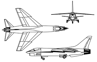 F-8 DFBW 3-view drawing