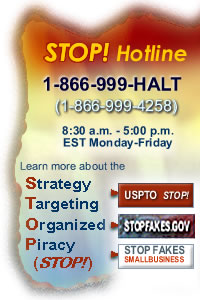 STOP! Hotline:1-866-999-HALT (1-866-999-4258) 8:30 a.m. -- 5:00 p.m. EST Monday-Friday Learn more about the Strategy Targeting Organized Piracy (STOP!) 