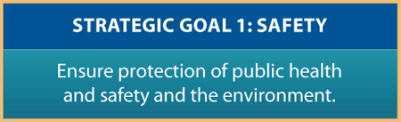 Strategic Goal 1: Safety. Ensure protection of public health and safety and the environment.