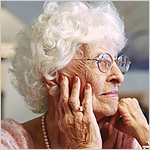 older woman in profile